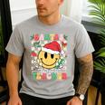 Santas Favorite Teacher Retro Groovy Smile Face Christmas Men's Casual T-Shirt Sport Grey Santas Favorite Teacher Retro Groovy Smile Face Christmas Men's Casual T-Shirt Sport Grey