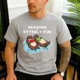 Sea Otter Book Reading Shirt For Bookworm Teachers Men's Casual T-Shirt Sport Grey Sea Otter Book Reading Shirt For Bookworm Teachers Men's Casual T-Shirt Sport Grey