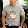 Silly Goose Teachers Club Cozy Fall Teacher Men's Casual T-Shirt Sport Grey