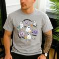 Special Education Teacher Halloween Pumpkin Ghost Inclusion Men's Casual T-Shirt Sport Grey