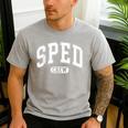 SPED Crew SPED Teacher Back To School For Women Men Men's Casual T-Shirt Sport Grey