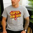Super Teacher Superhero Back To School Teacher's Men's Casual T-Shirt Sport Grey