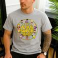 Superhero Teacher I Teach Super Heroes Men's Casual T-Shirt Sport Grey