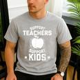 Support Teachers Support Kids Teacher Red For Ed 2019 Men's Casual T-Shirt Sport Grey Support Teachers Support Kids Teacher Red For Ed 2019 Men's Casual T-Shirt Sport Grey