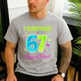 I Survived 67 Days Of School 67 Meme Science Teacher Men's Casual T-Shirt Sport Grey I Survived 67 Days Of School 67 Meme Science Teacher Men's Casual T-Shirt Sport Grey