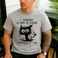I Survived 67 Days Of School Teachers Students Humor Men's Casual T-Shirt Sport Grey