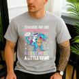 T Rex Dinosaur Unicorn Teachers Are Like Unicornasaurus Rex Men's Casual T-Shirt Sport Grey