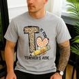 T Is For Teacher’s Aide Back To First Day Of School Leopard Men Women Girls Kids Men's Casual T-Shirt Sport Grey T Is For Teacher’s Aide Back To First Day Of School Leopard Men Women Girls Kids Men's Casual T-Shirt Sport Grey