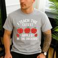I Teach The Cutest Apples In The Orchard Cute Fall Teacher Men's Casual T-Shirt Sport Grey I Teach The Cutest Apples In The Orchard Cute Fall Teacher Men's Casual T-Shirt Sport Grey