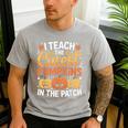I Teach The Cutest Pumpkins Tshirt Halloween Teacher Men's Casual T-Shirt Sport Grey