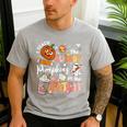 I Teach The Cutest Pumpkins In The Patch Halloween Teacher Men's Casual T-Shirt Sport Grey I Teach The Cutest Pumpkins In The Patch Halloween Teacher Men's Casual T-Shirt Sport Grey