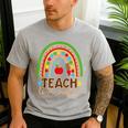 Teach Love Inspire Rainbow Leopard Cheetah Print Teacher Men's Casual T-Shirt Sport Grey Teach Love Inspire Rainbow Leopard Cheetah Print Teacher Men's Casual T-Shirt Sport Grey