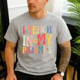 I Teach In My Pajamas Retro Groovy Teacher Humor Men's Casual T-Shirt Sport Grey