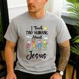 I Teach Tiny Humans About Jesus Sunday School Teacher Men's Casual T-Shirt Sport Grey