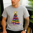 Teacher Crayon Christmas Tree Lights Student School Xmas Men's Casual T-Shirt Sport Grey Teacher Crayon Christmas Tree Lights Student School Xmas Men's Casual T-Shirt Sport Grey
