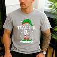 The Teacher Elf Christmas Family Matching Xmas Group For Men Women Men's Casual T-Shirt Sport Grey The Teacher Elf Christmas Family Matching Xmas Group For Men Women Men's Casual T-Shirt Sport Grey