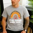 Teacher First Day Of School Y'All Gonna Learn Today Men's Casual T-Shirt Sport Grey