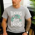 Teacher Halloween Shirt Women Men Teachers Love Brains Men's Casual T-Shirt Sport Grey Teacher Halloween Shirt Women Men Teachers Love Brains Men's Casual T-Shirt Sport Grey