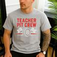 Teacher Pit Crew Race Car Driver Costume Men Women Kids Men's Casual T-Shirt Sport Grey