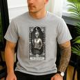 The Teacher Skeleton Tarot Card Men's Casual T-Shirt Sport Grey The Teacher Skeleton Tarot Card Men's Casual T-Shirt Sport Grey
