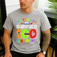 My Teacher Survived 100 Days Of Me 100 Days Of School Men's Casual T-Shirt Sport Grey