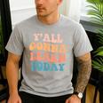 Teacher Y'All Gonna Learn Today First Day Of School Teachers Men's Casual T-Shirt Sport Grey
