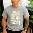 Teachers Love Brains Halloween Costume Boo Trick Teach Men's Casual T-Shirt Sport Grey