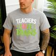 Teachers Love Brains Halloween Teacher Zombie Men's Casual T-Shirt Sport Grey