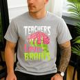 Teachers Love Brains Zombie Teacher Halloween Zombies Men's Casual T-Shirt Sport Grey
