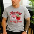 Teaching Is My Jam Cute Strawberry For Women Teachers Men's Casual T-Shirt Sport Grey