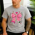 Teaching Is A Work Of Heart Pencil Bow Teacher Valentine Men's Casual T-Shirt Sport Grey