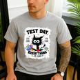 Test Day Stressed Cat Teacher Student Kids Testing Day Men's Casual T-Shirt Sport Grey Test Day Stressed Cat Teacher Student Kids Testing Day Men's Casual T-Shirt Sport Grey