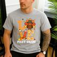 Thanksgiving Love First Grade Teacher Turkey Autumn Fall For Men Women Girls Kids Men's Casual T-Shirt Sport Grey