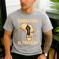History Education Is Freedom African Map Black Teacher Men's Casual T-Shirt Sport Grey History Education Is Freedom African Map Black Teacher Men's Casual T-Shirt Sport Grey