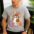Trick Or Teach Cute Ghost Coffee Pumpkins Halloween Teacher Men's Casual T-Shirt Sport Grey Trick Or Teach Cute Ghost Coffee Pumpkins Halloween Teacher Men's Casual T-Shirt Sport Grey