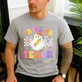 Trick Or Teach Groovy Halloween Teachers Men's Casual T-Shirt Sport Grey Trick Or Teach Groovy Halloween Teachers Men's Casual T-Shirt Sport Grey