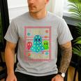 Trick Or Teach Neon Ghost Flower Teacher Spooky Halloween Men's Casual T-Shirt Sport Grey