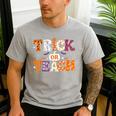 Trick Or Teach Teacher Halloween Costume Men Women Men's Casual T-Shirt Sport Grey