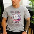 Trick Or Treat Point Your Feet Halloween Ghost Dance Teacher Men's Casual T-Shirt Sport Grey Trick Or Treat Point Your Feet Halloween Ghost Dance Teacher Men's Casual T-Shirt Sport Grey