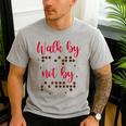 Visually Impaired Teacher Braille Bible Verse Walk By Faith Men's Casual T-Shirt Sport Grey Visually Impaired Teacher Braille Bible Verse Walk By Faith Men's Casual T-Shirt Sport Grey