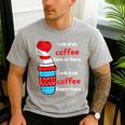 I Will Drink Coffee Here Or There Teacher Teaching Men's Casual T-Shirt Sport Grey I Will Drink Coffee Here Or There Teacher Teaching Men's Casual T-Shirt Sport Grey