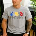 Women Art Teacher Back To School Artist Primary Color Theory Men's Casual T-Shirt Sport Grey