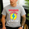 Wonder Teacher Costume Shirt Teacher Halloween Costume Men Women Men's Casual T-Shirt Sport Grey