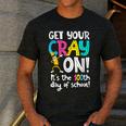 100th Day Of School Get Your Cray On Teacher Men's Casual T-Shirt Dark Grey 100th Day Of School Get Your Cray On Teacher Men's Casual T-Shirt Dark Grey