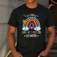 100th Day Of School Rainbow Happy 100 Days Smarter Teacher Men's Casual T-Shirt Dark Grey