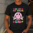 In My 1st Grade Era Smile Face Back To School Teacher Kid Men's Casual T-Shirt Dark Grey