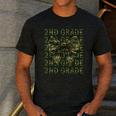2nd Grade Teacher Student Camo Bow Back To School Men's Casual T-Shirt Dark Grey