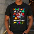 2nd Grade Is Out Of This World Space Rocket Planets Teacher Men's Casual T-Shirt Dark Grey
