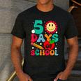 50 Days Of School Teacher Happy 50th Day Of School Kids Men's Casual T-Shirt Dark Grey