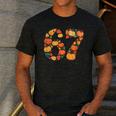 67 6 7 Fall Leaves For Teachers 67 Teacher Men's Casual T-Shirt Dark Grey